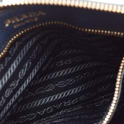 Pre Owned Prada Blue Vitello Diano Leather Double Compartment Crossbody Bag