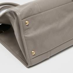 Pre Owned Prada Grey Saffiano Leather Tote