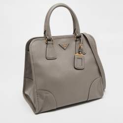 Pre Owned Prada Grey Saffiano Leather Tote