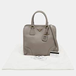 Pre Owned Prada Grey Saffiano Leather Tote