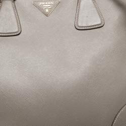 Pre Owned Prada Grey Saffiano Leather Tote