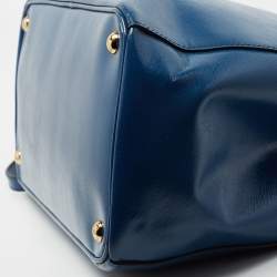 Pre Owned Prada Blue Saffiano Lux Leather Promenade Satchel