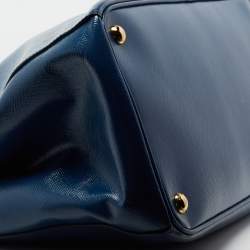 Pre Owned Prada Blue Saffiano Lux Leather Promenade Satchel