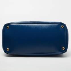 Pre Owned Prada Blue Saffiano Lux Leather Promenade Satchel