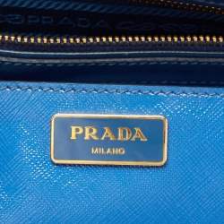 Pre Owned Prada Blue Saffiano Lux Leather Promenade Satchel