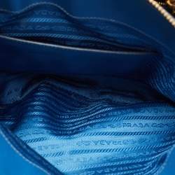 Pre Owned Prada Blue Saffiano Lux Leather Promenade Satchel