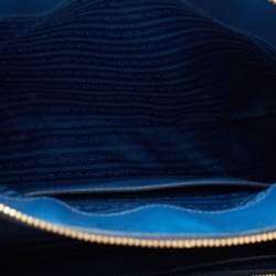 Pre Owned Prada Blue Saffiano Lux Leather Promenade Satchel