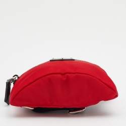 Pre Owned Prada Red Nylon Mini Pouch