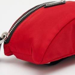 Pre Owned Prada Red Nylon Mini Pouch