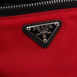 Pre Owned Prada Red Nylon Mini Pouch