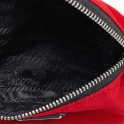 Pre Owned Prada Red Nylon Mini Pouch