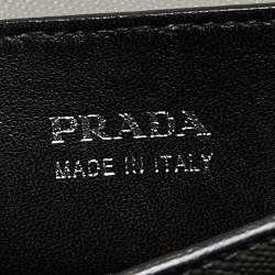 Pre Owned Prada Grey Saffiano Cuir Leather Medium Double Handle Tote