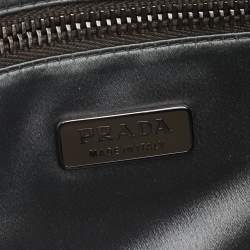Pre Owned Prada Grey Satin Buckle Chain Bag