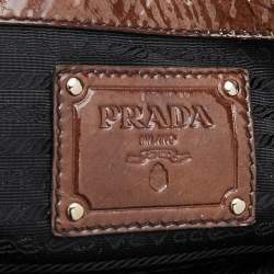 Prada Brown/Beige Ombre Patent Leather Sfumata Satchel