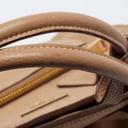 Pre Owned Prada Beige Leather Medium Twin Pocket Tote