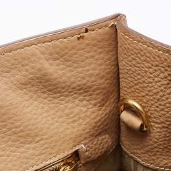 Pre Owned Prada Beige Leather Medium Twin Pocket Tote
