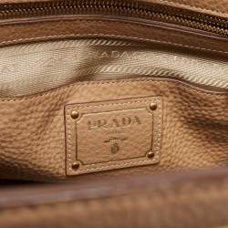 Pre Owned Prada Beige Leather Medium Twin Pocket Tote