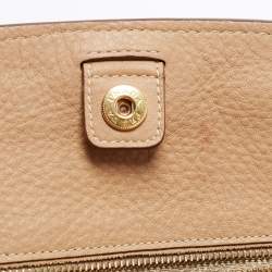 Pre Owned Prada Beige Leather Medium Twin Pocket Tote
