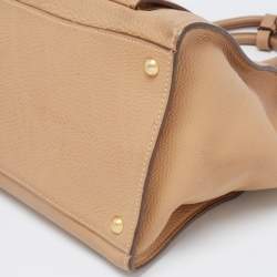 Pre Owned Prada Beige Leather Medium Twin Pocket Tote