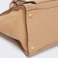 Pre Owned Prada Beige Leather Medium Twin Pocket Tote