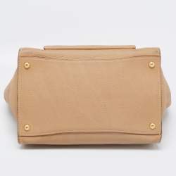 Pre Owned Prada Beige Leather Medium Twin Pocket Tote