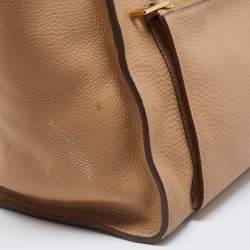 Pre Owned Prada Beige Leather Medium Twin Pocket Tote