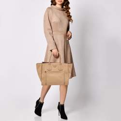 Pre Owned Prada Beige Leather Medium Twin Pocket Tote