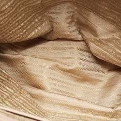 Pre Owned Prada Beige Saffiano Lux Leather Medium Double Zip Tote