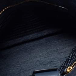 Pre Owned Prada Navy Blue Leather Vitello Phenix Small Tote