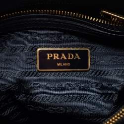 Pre Owned Prada Dark Blue Saffiano Lux Leather Small Promenade Satchel