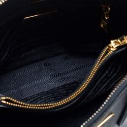 Pre Owned Prada Dark Blue Saffiano Lux Leather Small Promenade Satchel