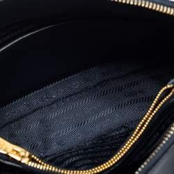 Pre Owned Prada Dark Blue Saffiano Lux Leather Small Promenade Satchel