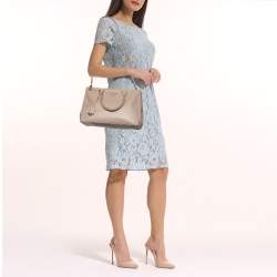 Pre Owned Prada Beige Leather Large Galleria Tote