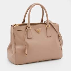 Pre Owned Prada Beige Leather Large Galleria Tote