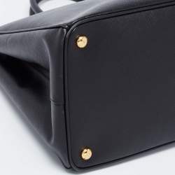 Pre Owned Prada Black Saffiano Leather Gardener's Tote