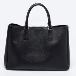 Pre Owned Prada Black Saffiano Leather Gardener's Tote