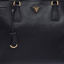 Pre Owned Prada Black Saffiano Leather Gardener's Tote