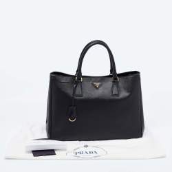 Pre Owned Prada Black Saffiano Leather Gardener's Tote