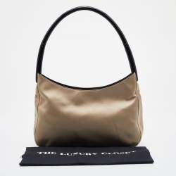 Pre Owned Prada Grey Satin Vintage Shoulder Bag