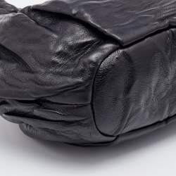 Pre Owned Prada Black Leather Mini Antique Bucket Crossbody Bag