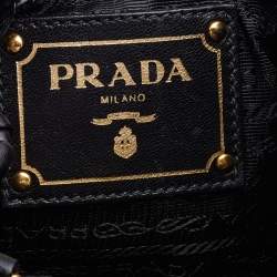 Pre Owned Prada Black Leather Mini Antique Bucket Crossbody Bag