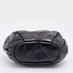 Pre Owned Prada Black Leather Mini Antique Bucket Crossbody Bag