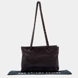 Prada Dark Brown Leather Nappa Chain Tote