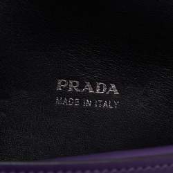Pre Owned Prada Purple City Leather Turnlock Top Handle Bag