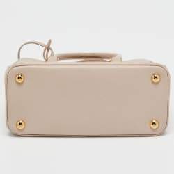 Pre Owned Prada Beige Saffiano Lux Leather Small Galleria Double Zip Tote 