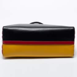 Pre Owned Prada Multicolor Leather Bibliotheque Tote
