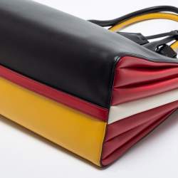 Pre Owned Prada Multicolor Leather Bibliotheque Tote