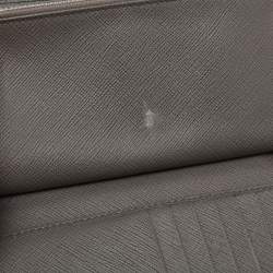 Pre Owned Prada Grey Saffiano Leather Flap Continental Wallet