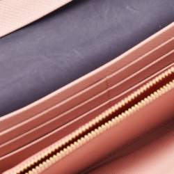 Pre Owned Prada Beige Saffiano Lux Leather Flap Continental Wallet