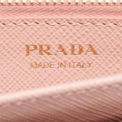 Pre Owned Prada Beige Saffiano Lux Leather Flap Continental Wallet